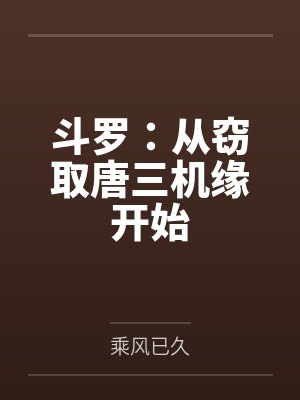 斗罗：从窃取唐三机缘开始封面