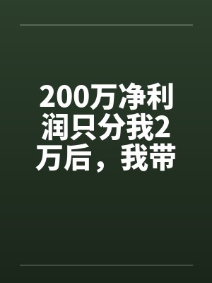 200万净利润只分我2万后,我带全工地兄弟单飞了封面