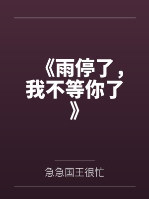 《雨停了，我不等你了》封面
