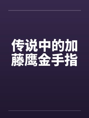传说中的加藤鹰金手指封面