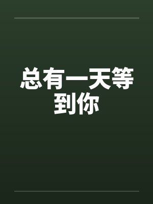 总有一天等到你封面